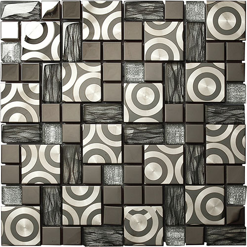 mixed metal mosaic tiles