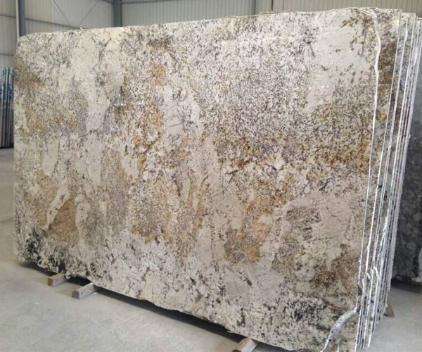 Polished eternal white granite slab
