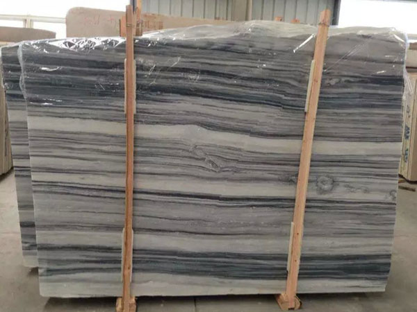China new bardiglio nuvolato grey veined white marble slab
