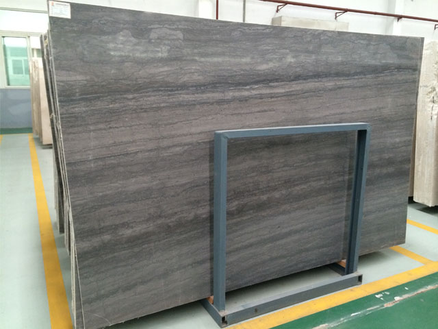 China blue wood veined marble slab