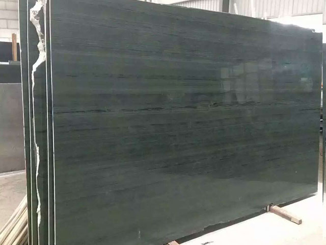 Chinese green wood veined Marble slab