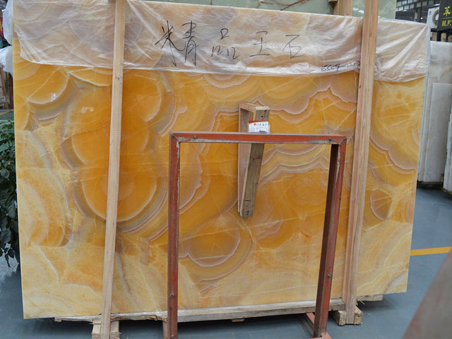 Chinese veined yellow onyx marble slab