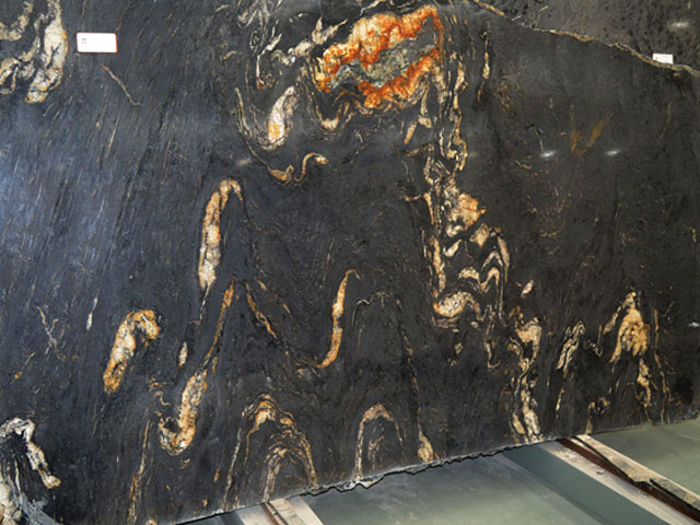 Chinese black marble with golden veins