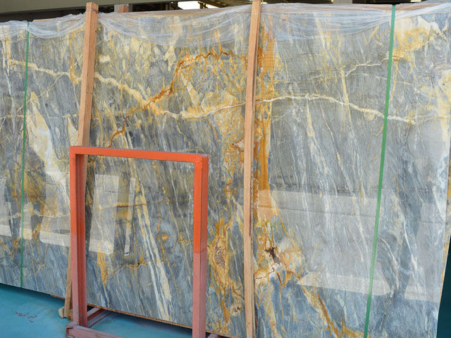 China Bosch grey blue marble with gold veins
