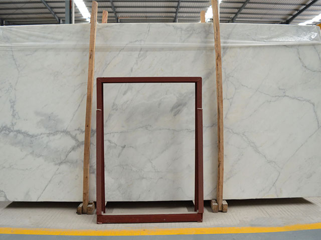 Italian arabescato orobico snow white marble slab