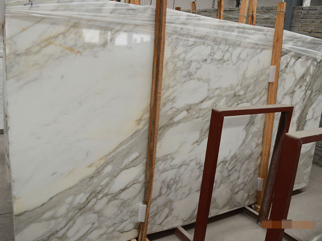 Imported Italian calacatta white marble slab