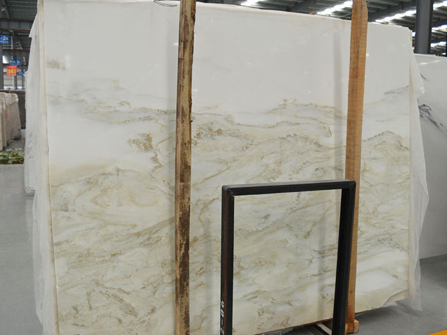 Chinese wavy grain white jade marble