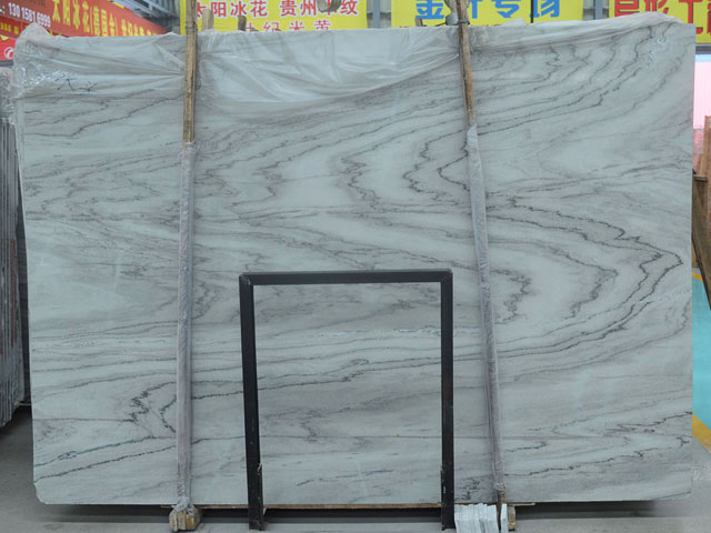 Chinese black wavy grain white marble marble