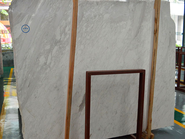 Greek wavy grain volakos white marble slab