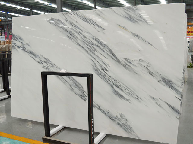 China Top quality black veins white marble slab