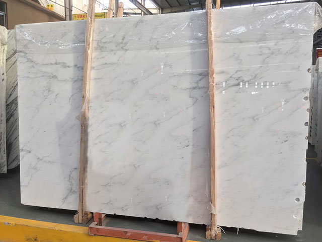 Imported Italian arabescato white marble slab