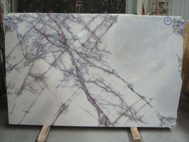 Imported Turkish disorderly lines white Lilac marble slab