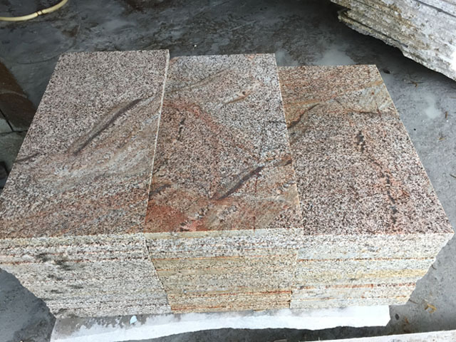 China diamond yellow landscape granite tile