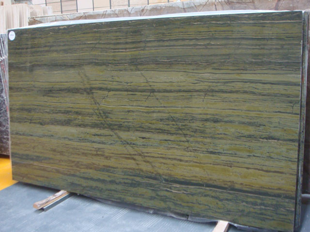 China green wood grain verde bamboo marble slab
