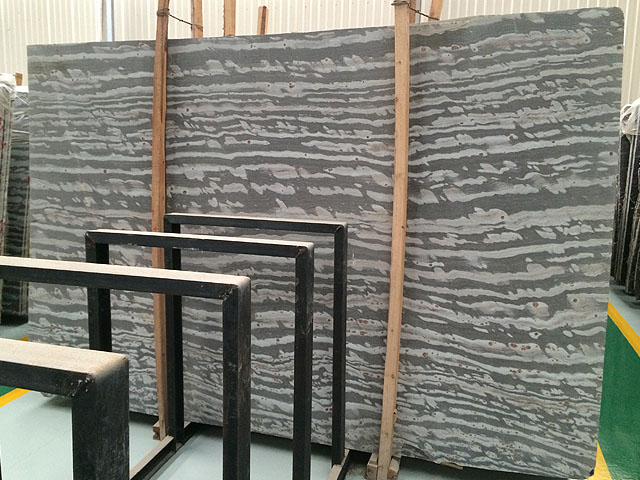China grey vein forest black marble slab