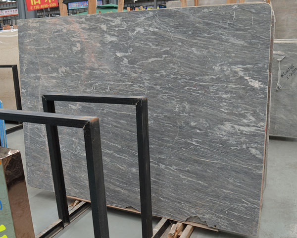 China white vein grey marble slab