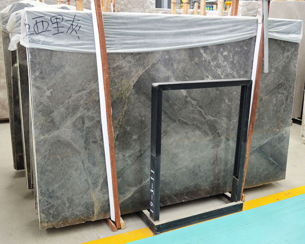 Imported Sicilian gray marble slab from Italy