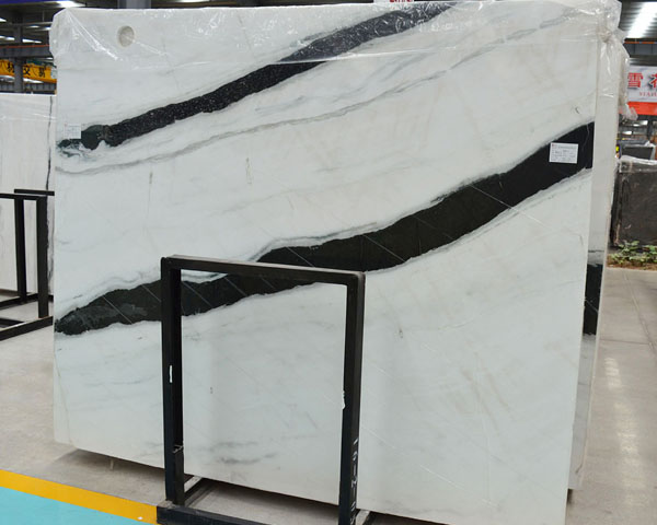 China black vein panda white marble slab