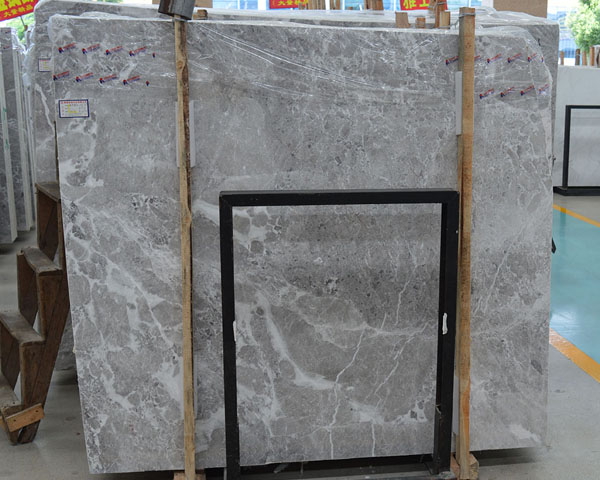 Athena grey marble slab with white veins