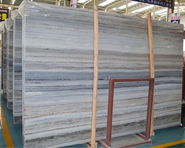 China crystal wood grain blue marble slab