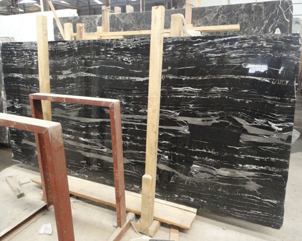 China white and black silver dragon marble slab
