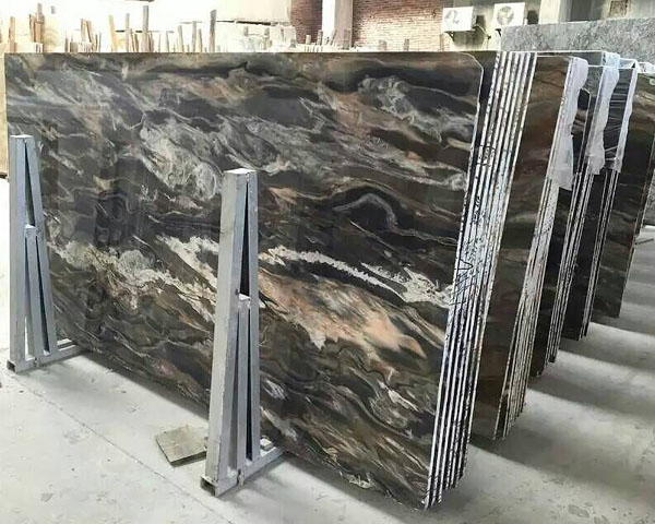 Imported venice gold vein black marble slab