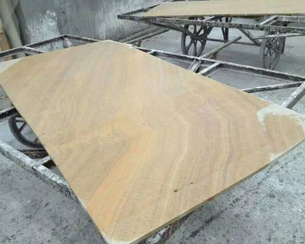 China yellow wooden grain marble cut to size