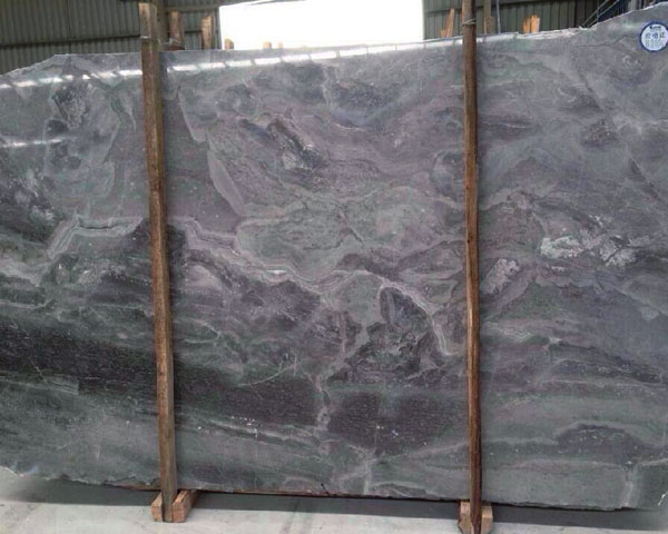 Imported wavy grain grey marble slab