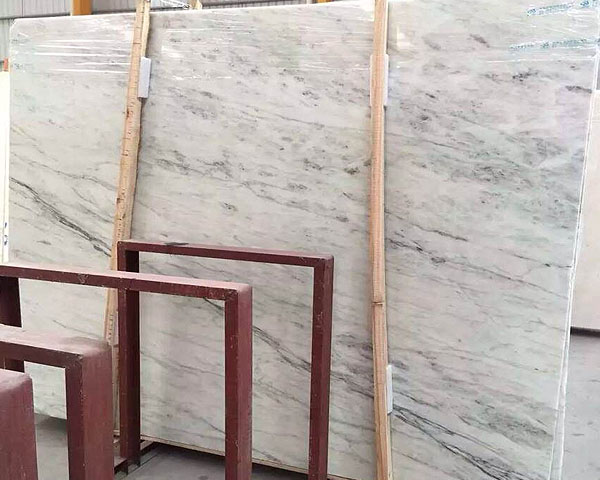 Myanmar grey vein white marble slab