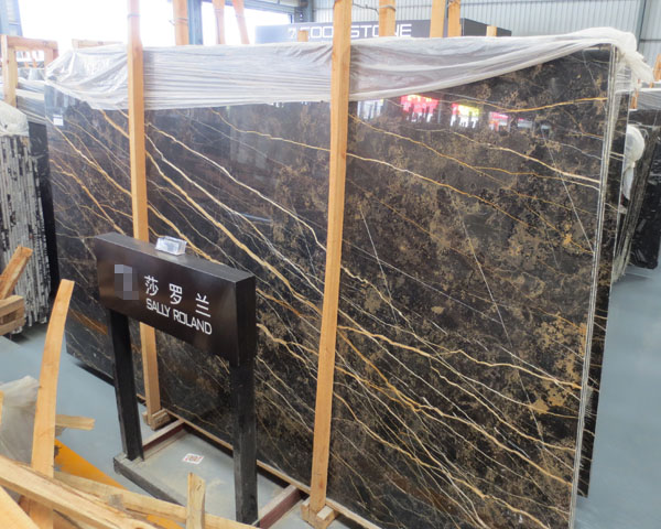 New black and gold portopo marble from Italy