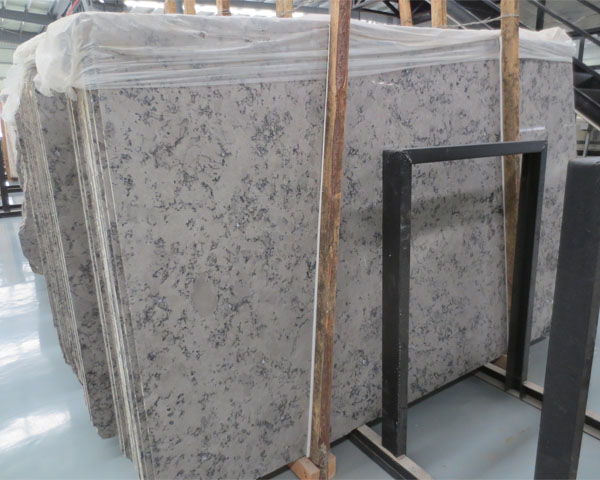 Imported black Ice dapple light grey marble slab