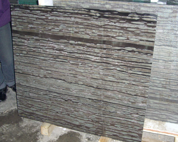 Green bamboo wood grain grey marble tile