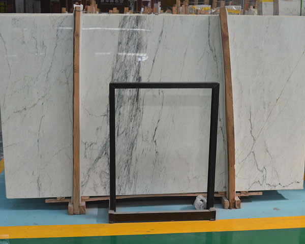 China white marble slab with black veins