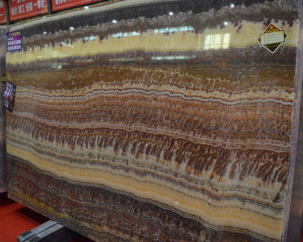 Colourful fantastic brown wood onyx marble