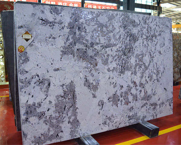 Luxury grey plum white granite slab