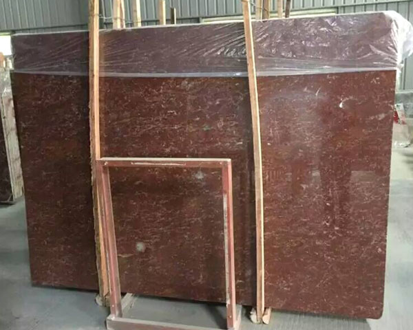 Polished natural red rose marble flooring