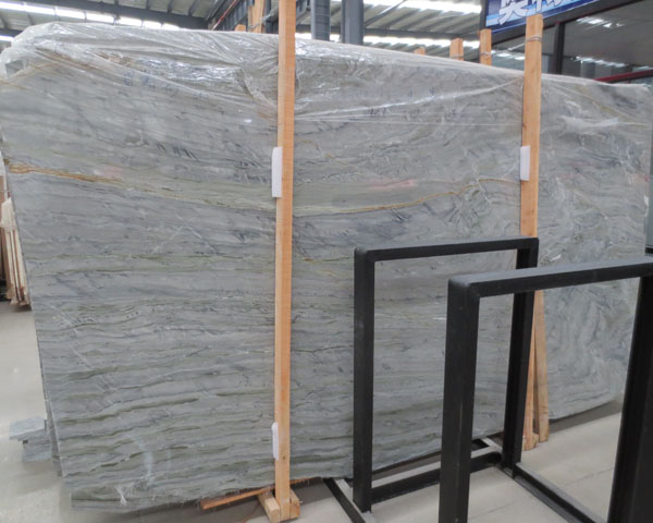 Light gray wavy veins marble for sale 