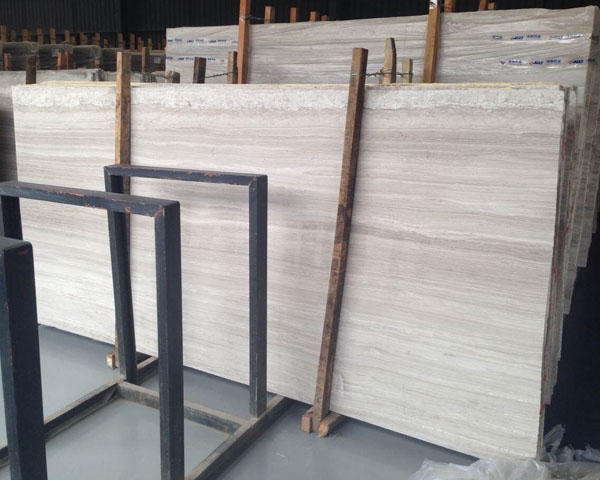 China white wood grain serpeggiante marble slab
