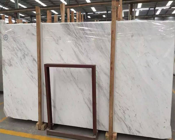 Ariston white marble slab with gray veins