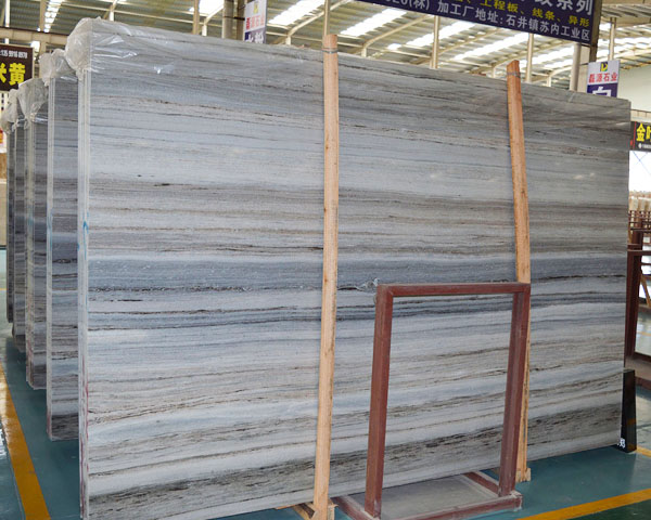 China crystal blue wood vein marble slab