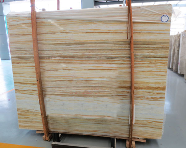 Gold vein wood grain marble slab for sale