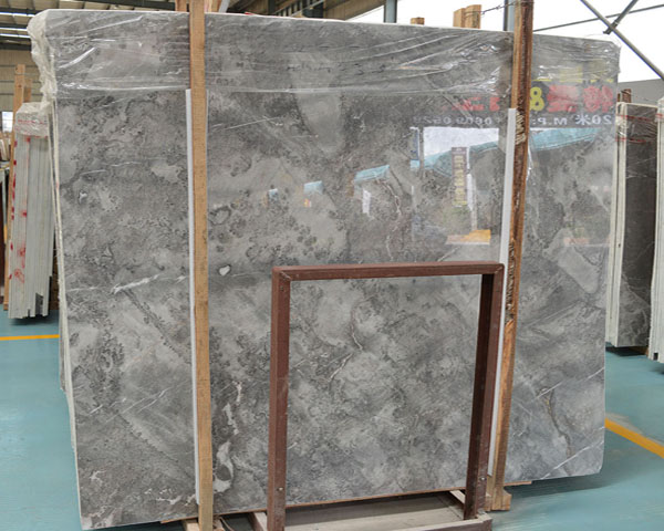 Imported light gray marble slab from Greece