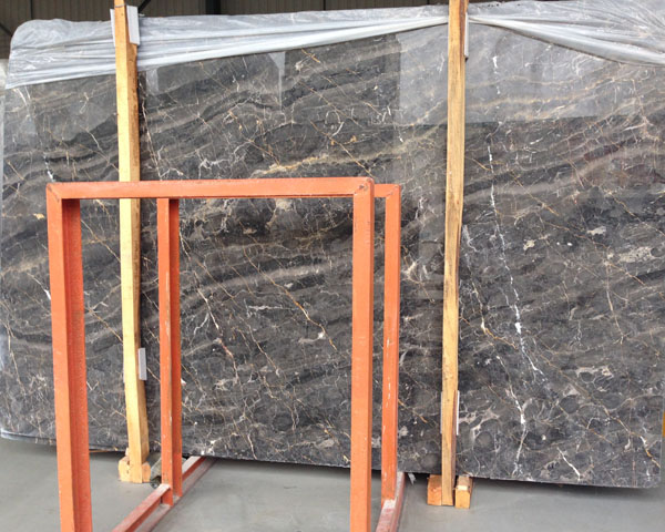Black and gold vein marble slab from China