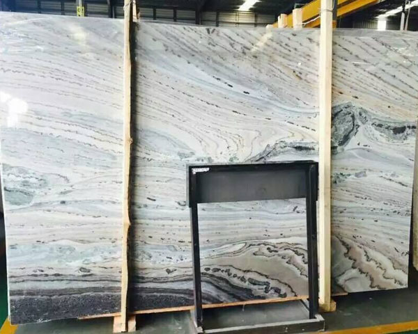 Natural wavy grain ocean white marble slab price
