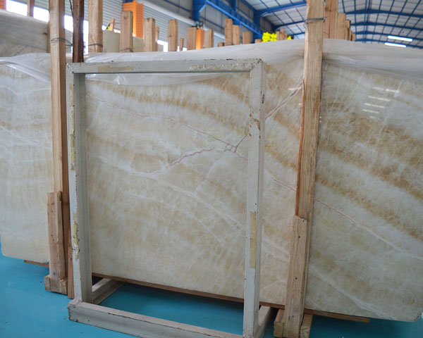 golden wood vein beige marble slab for sale