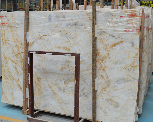 Gold silk onyx beige marble slab for sale