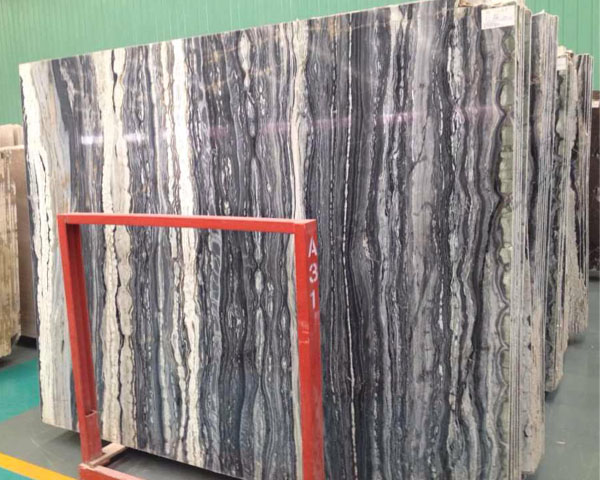 Imported blue Danube wood grain marble slab