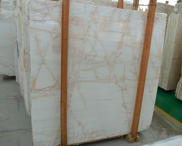 China red line white onyx slab for wall panel