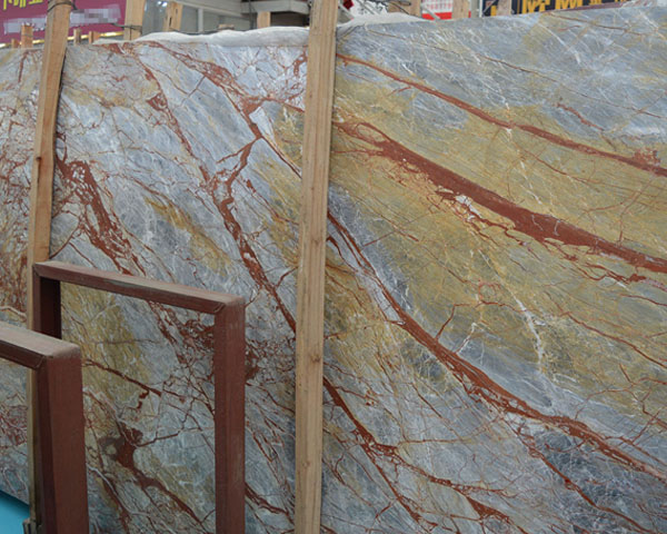 China golden brown vein grey marble slab price