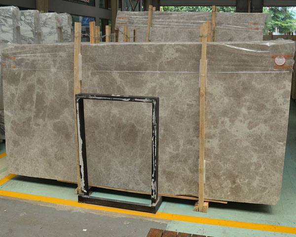 Honed light grey color new tundra marble slab